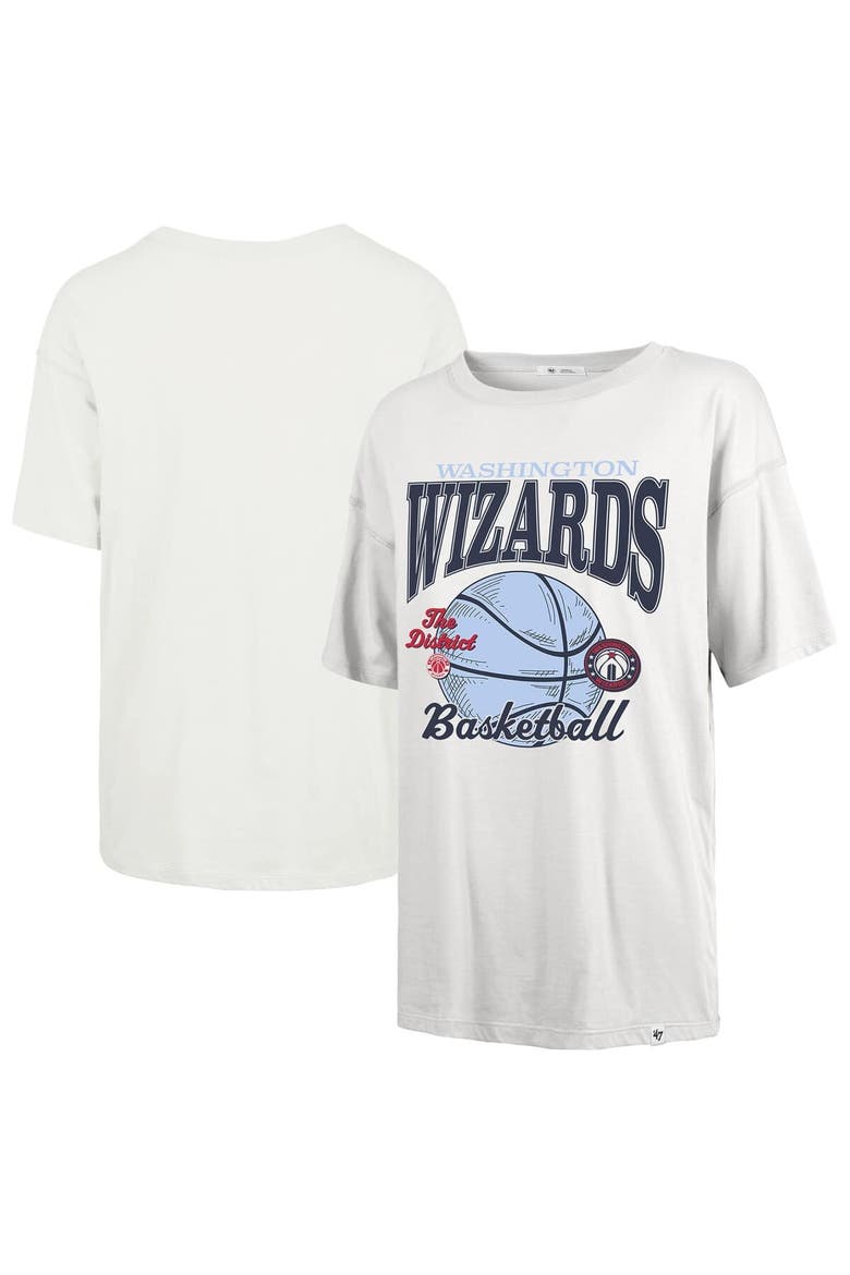 Women's '47  White Washington Wizards City Edition Down Court Sadie T-Shirt, Main, color, White