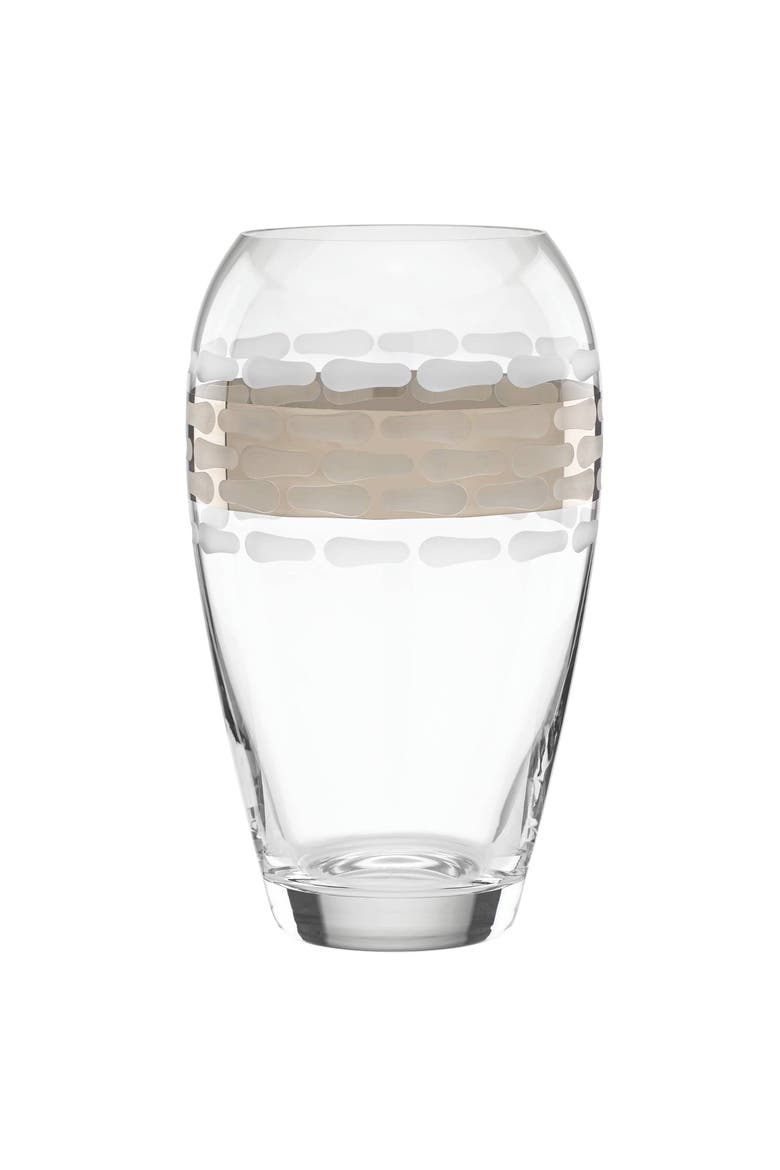 Truro Platinum Glass Vase, Main, color, clear/silver