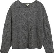 Open Edit Cable Boatneck Sweater