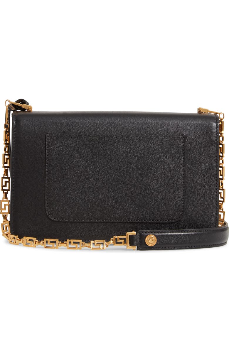 Versace Medium Icon Leather Shoulder Bag, Alternate, color,