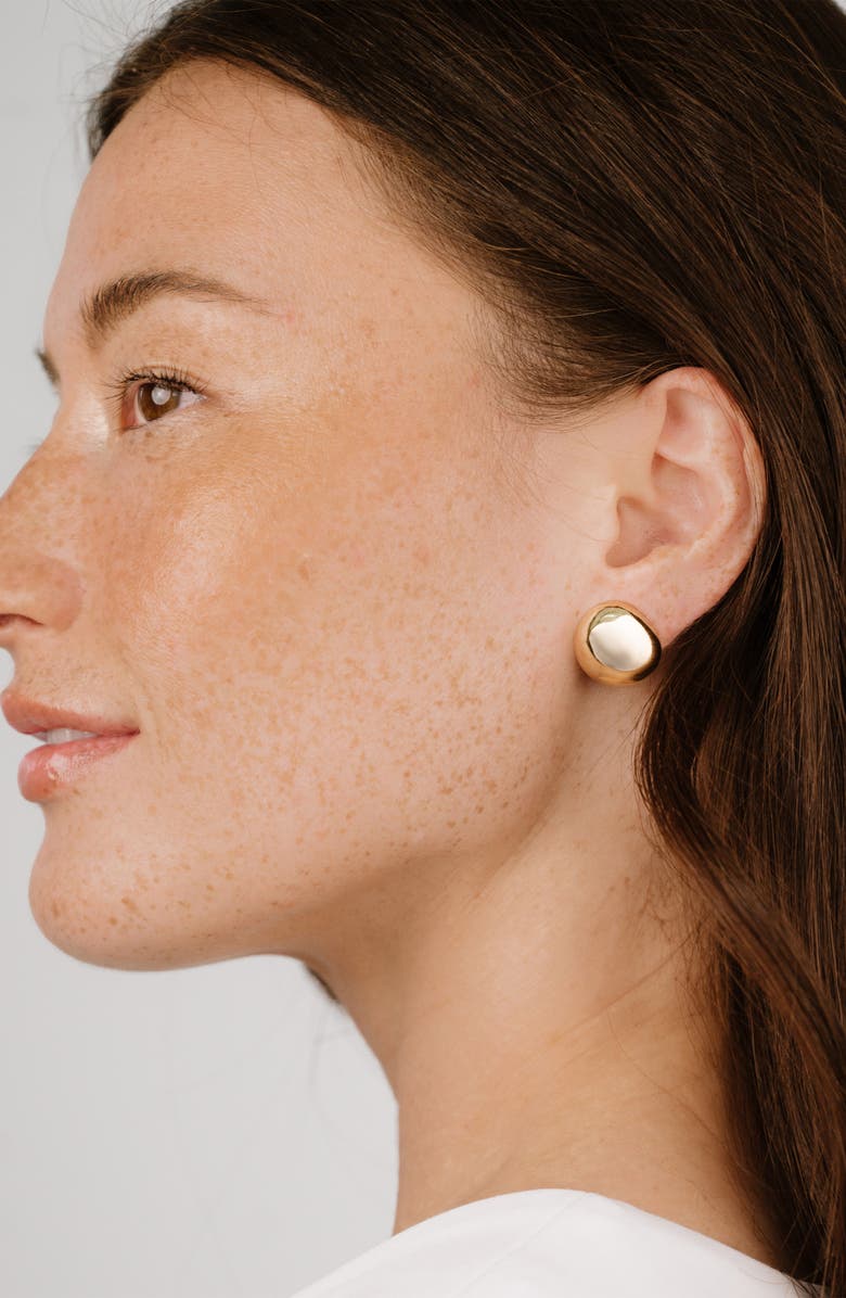 Ettika Polished Pebble Drop Earrings, Alternate, color, Gold