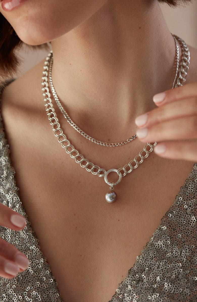 Monica Vinader Groove Curb Chain Necklace, Alternate, color, Sterling Silver