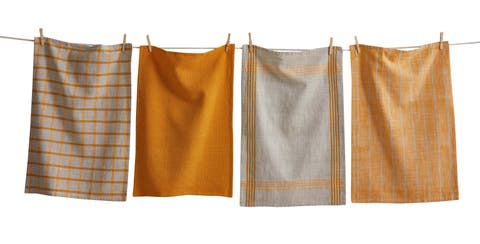 Canyon Woven Dishtowel Set/4 Ochre Ochre Cotton Everyday