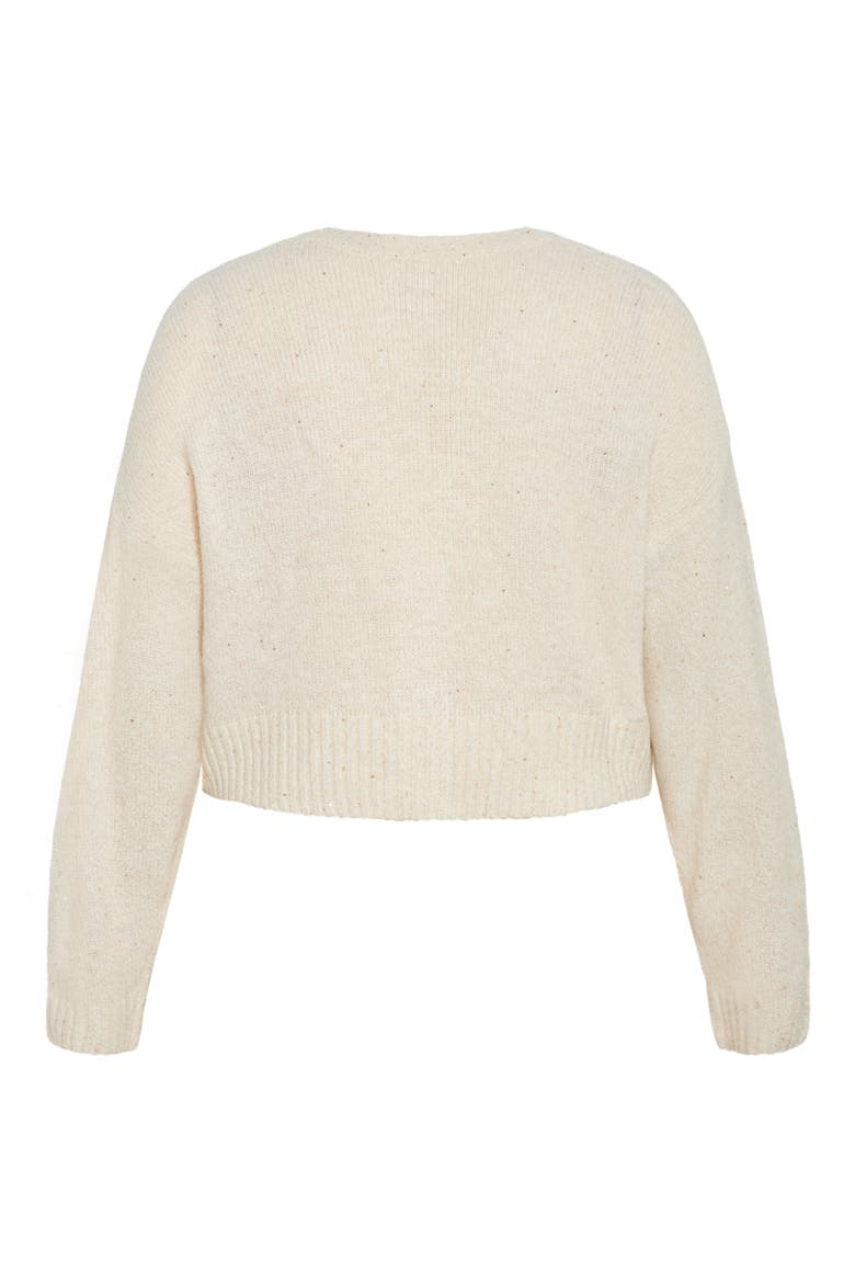 Remy Metallic Crop Cardigan, Alternate, color, CREAM