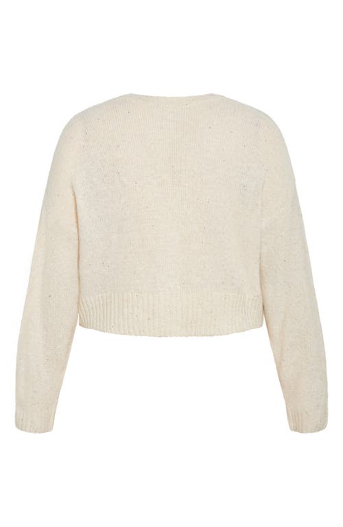 City Chic Remy Metallic Crop Cardigan In Neutral