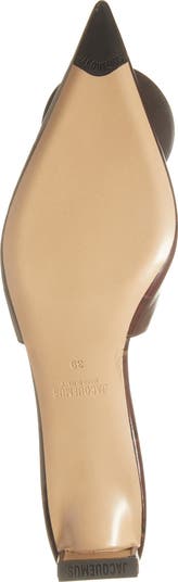 Les Duelo Mismatched Croc Embossed Kitten Heel Slingback Pump
