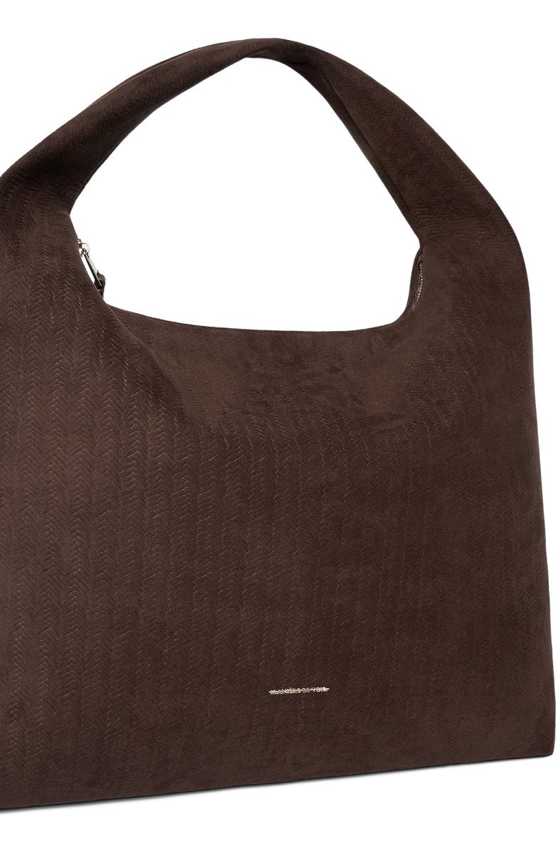 Manière De Voir Aubin Braided Suede Hobo Bag, Alternate, color, Brown