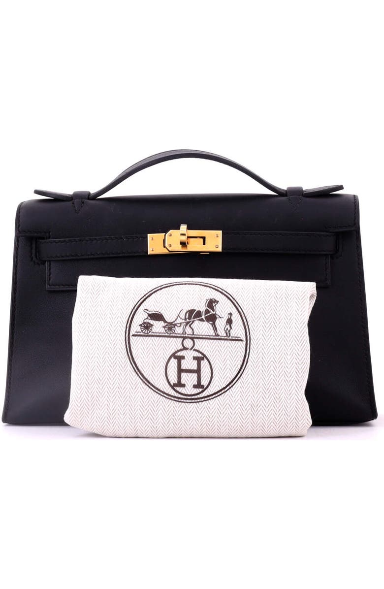 Pre-Owned Hermes Kelly Pochette Swift, Alternate, color, Noir
