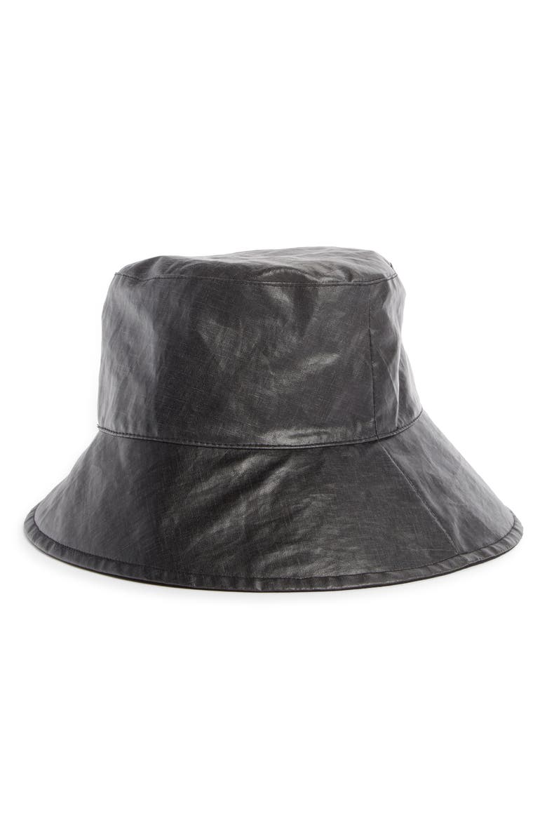 Isabel Marant Loiena Waxed Linen Bucket Hat, Main, color,