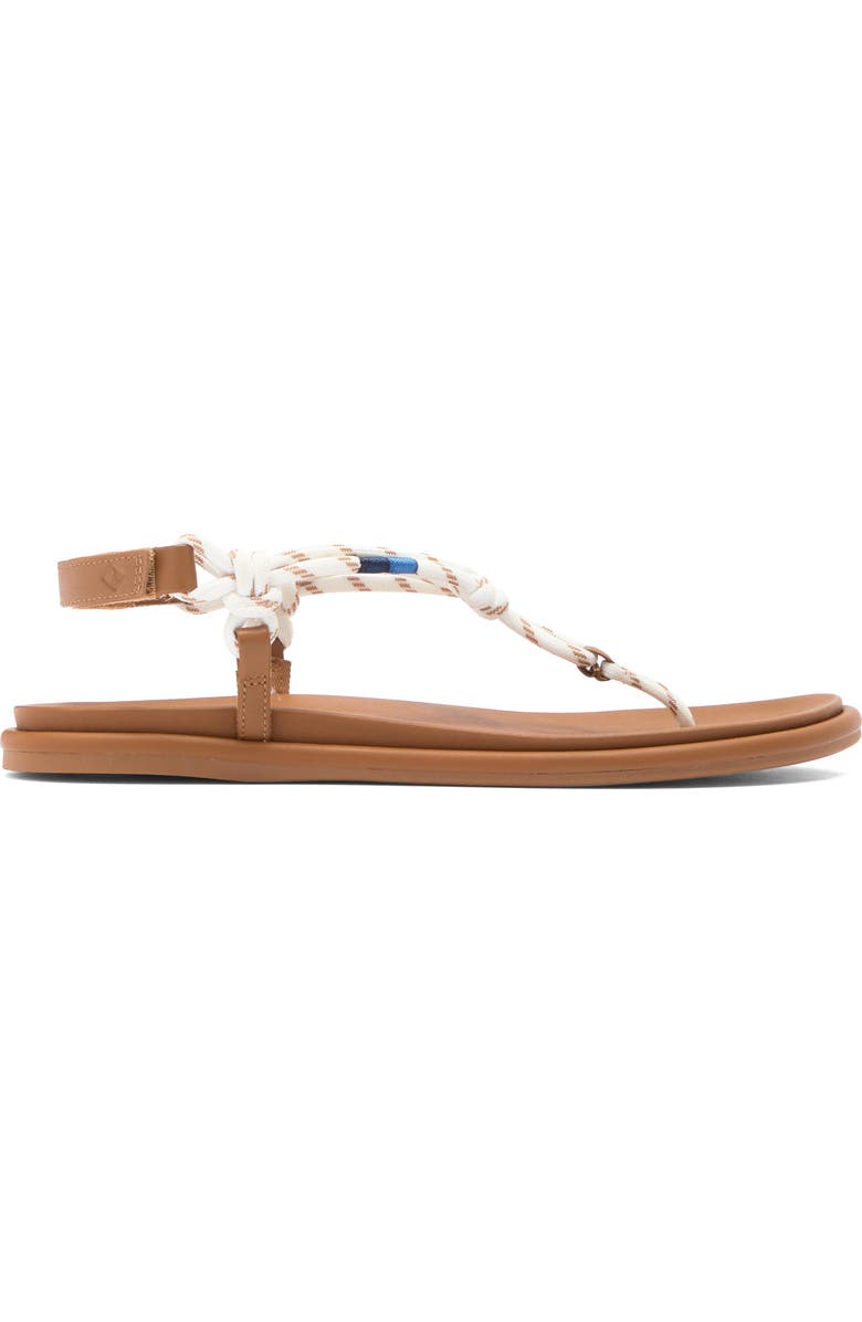 Sperry Isla T-Bar Slingback Sandal, Alternate, color, White Textile Mix Mat Flocked