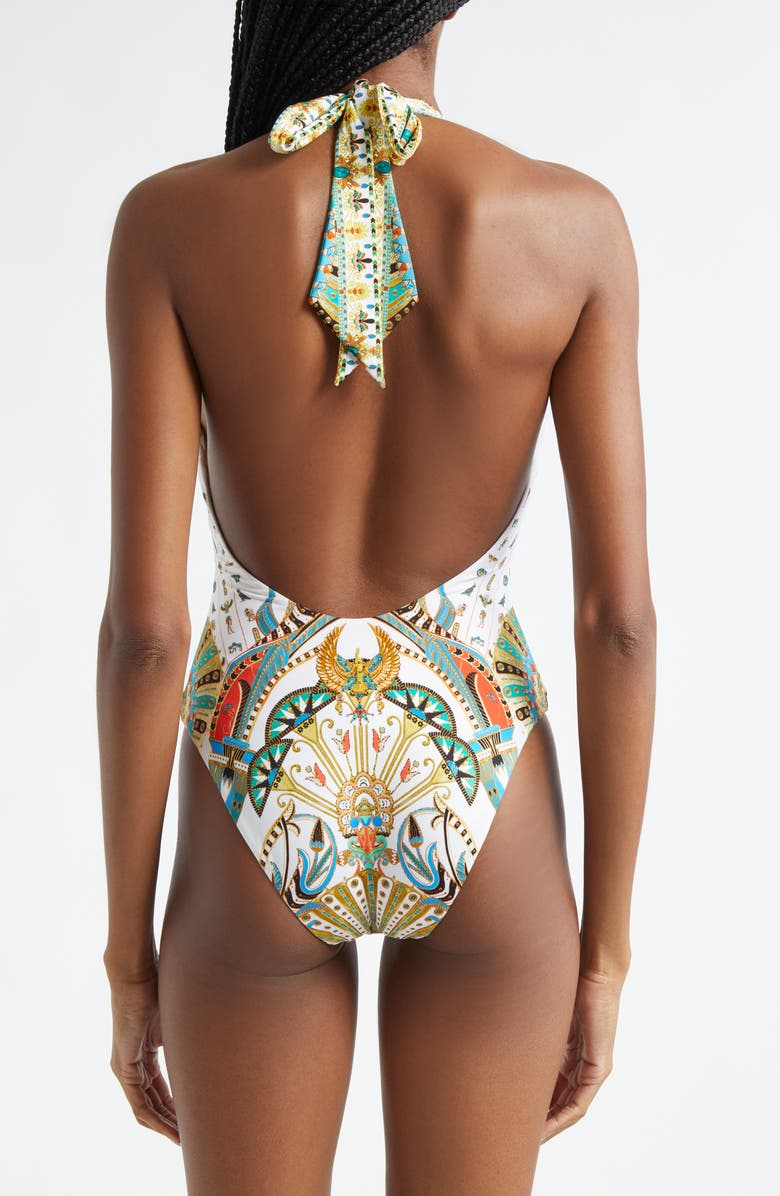 Camilla Valley of the Queens Halter One-Piece Swimsuit, Alternate, color,