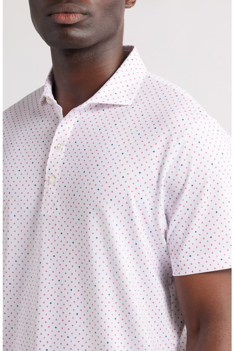 Gambit Card Suit Print PREP-FORMANCE Golf Polo, Alternate, color, WHITE