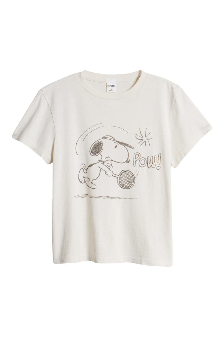 Snoopy Tennis Graphic T-Shirt, Alternate, color, VINTAGE WHITE