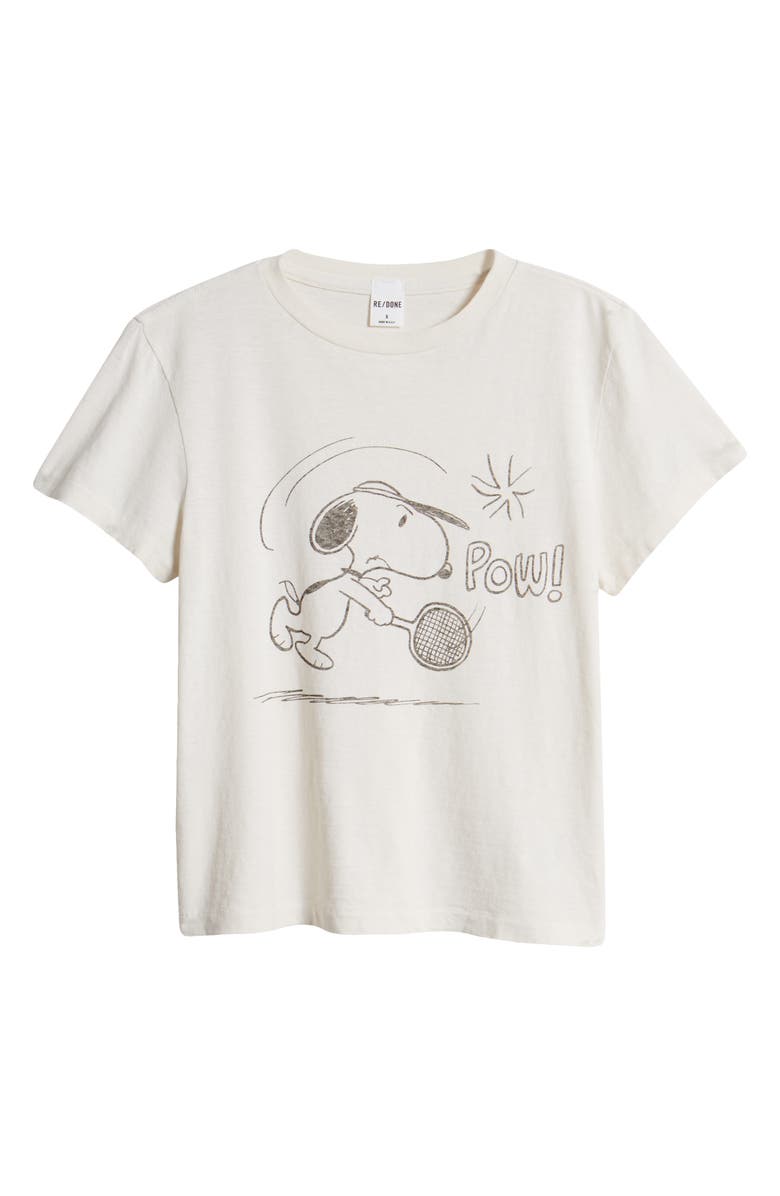Re/Done Snoopy Tennis Graphic T-Shirt, Main, color, 