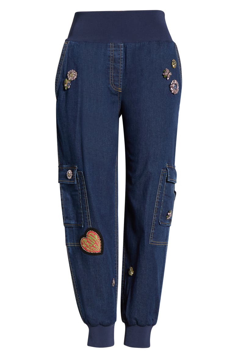 Giles Retro Love Cargo Jeans, Alternate, color, ABYSS/ MULTI