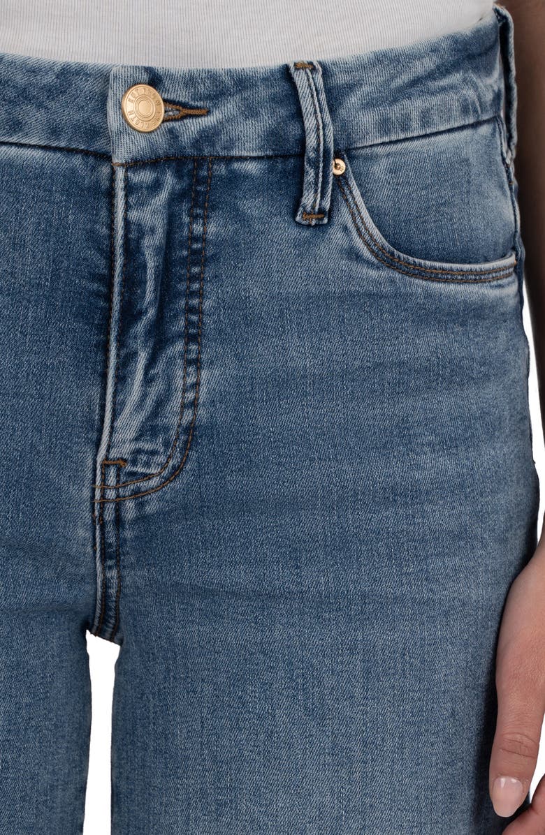 Meg Fab Ab High Waist Raw Hem Ankle Wide Leg Jeans