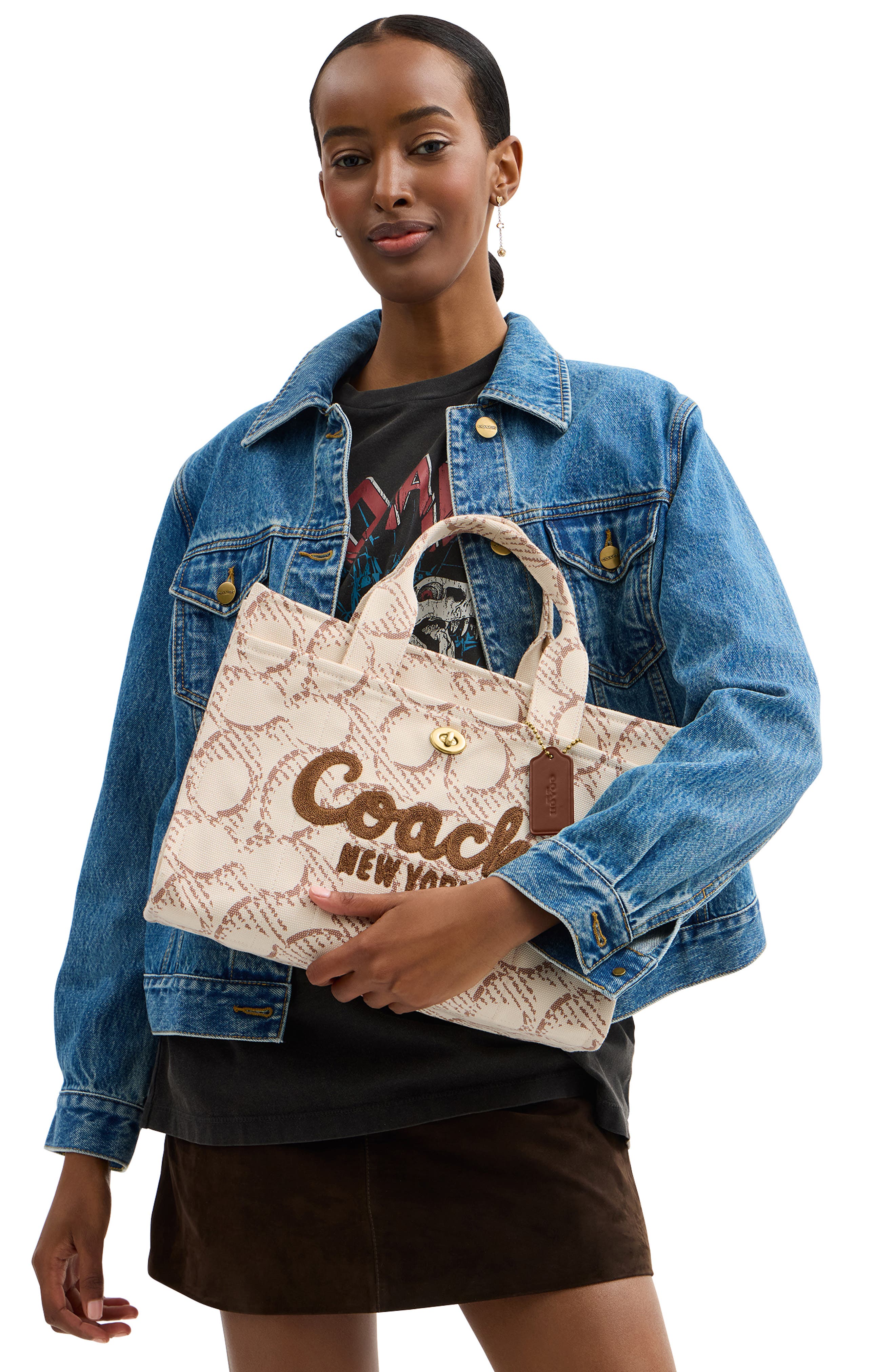 COACH Signature Cotton Canvas Cargo Tote, Alternate, color, 