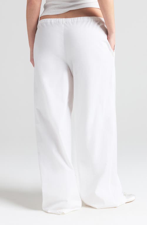 Skims Cotton Poplin Straight Leg Pants In Snow