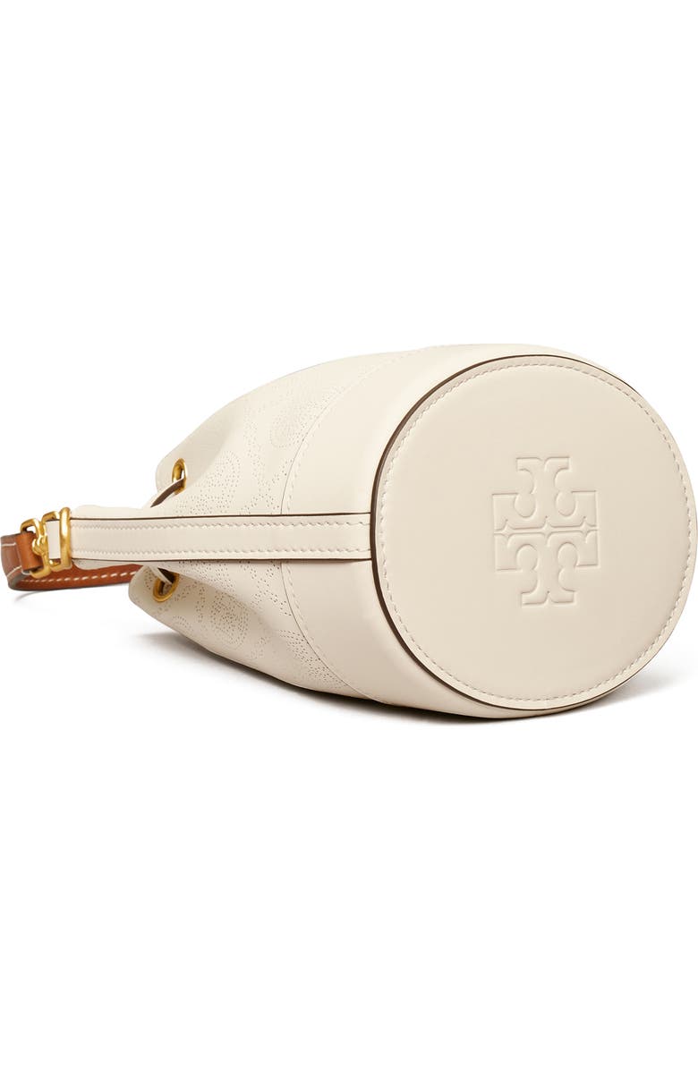 Tory Burch Mini T Monogram Perforated Leather Bucket Bag, Alternate, color,