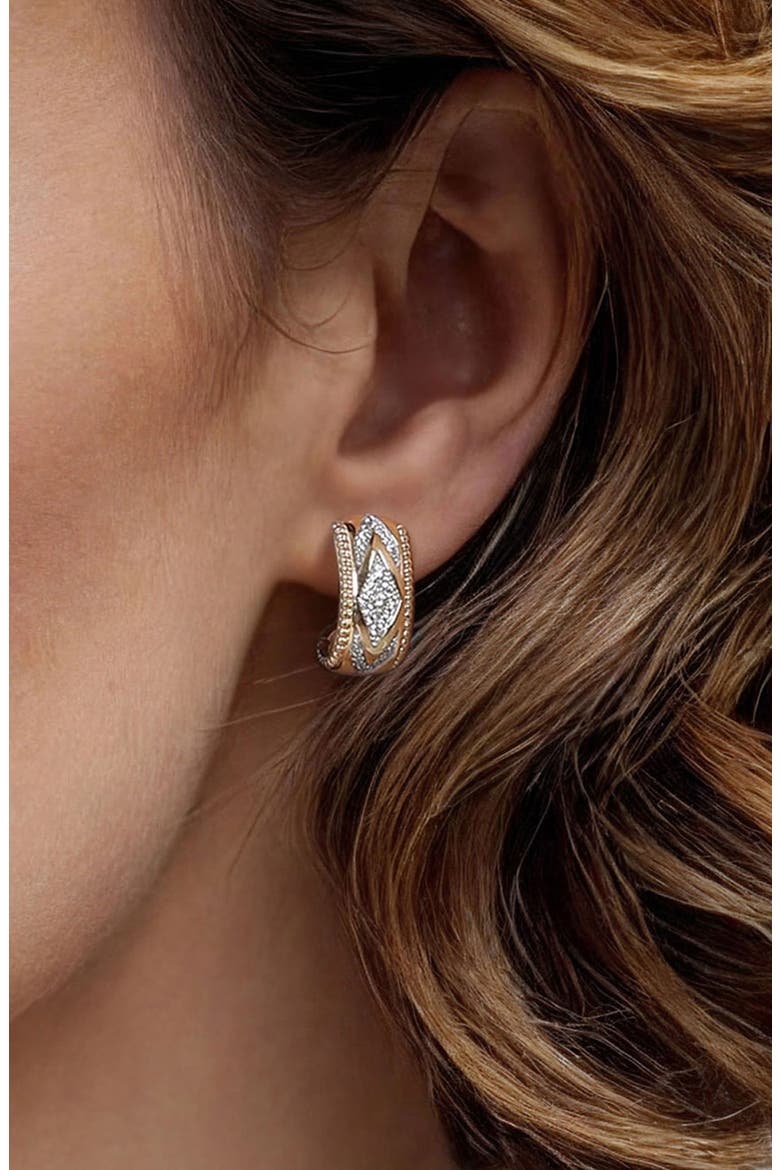 Bujukan Diamond Chevron Hoop Earrings, Alternate, color, GOLD