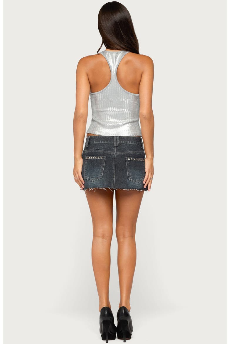 Dyla Sequin Racerback Tank Top, Alternate, color, SILVER