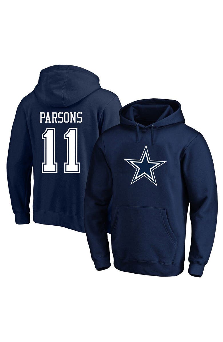 FANATICS Men's Fanatics Branded Micah Parsons Navy Dallas Cowboys Big & Tall Fleece Name & Number Pullover Hoodie, Main, color,