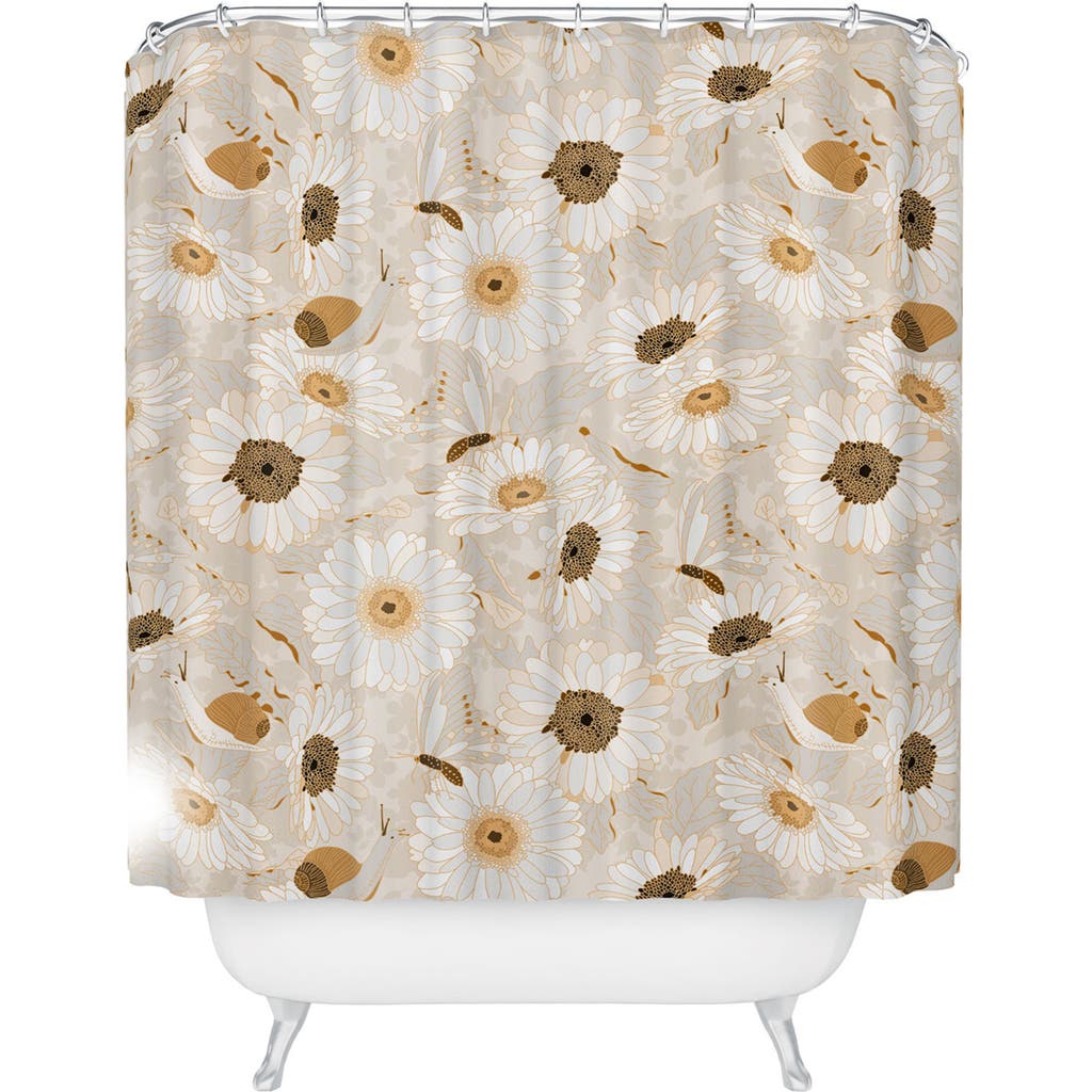 Deny Designs Daisy Garden Shower Curtain In Beige
