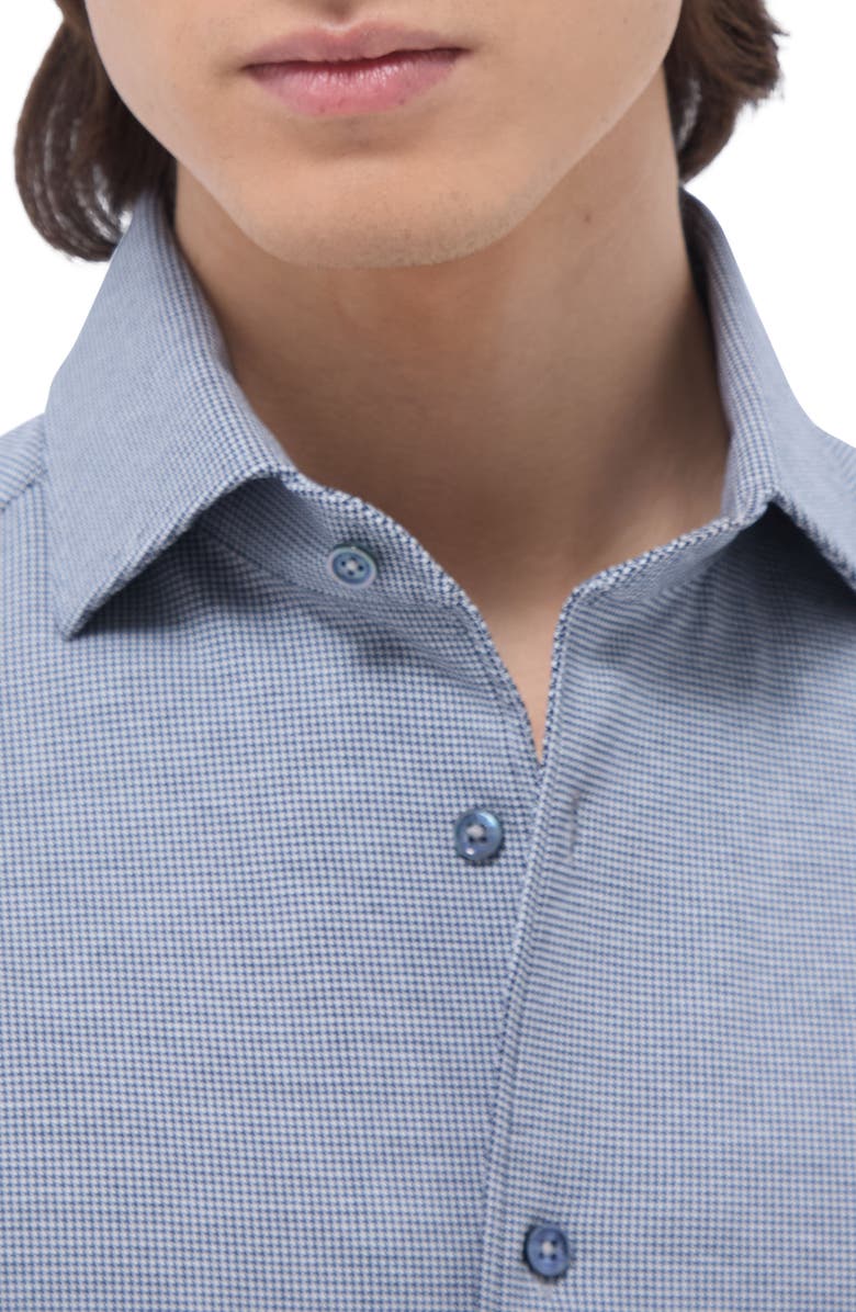 Bugatchi Devon Micro Houndstooth OoohCotton<sup>®</sup> Button-Up Shirt, Alternate, color, Navy