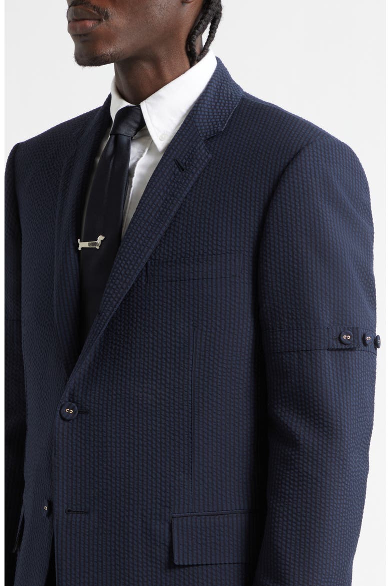 Armband Wool Seersucker Unconstructed Sport Coat, Alternate, color, NAVY