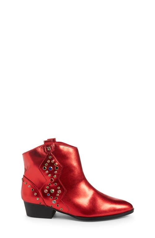Shop Yosi Samra Kids' Miss Dallas Gem Western Boot In Red