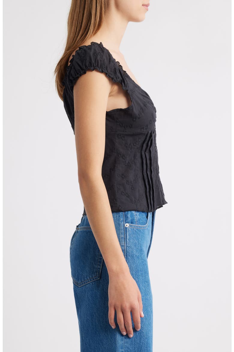 Embroidered Crop Top, Alternate, color, BLACK