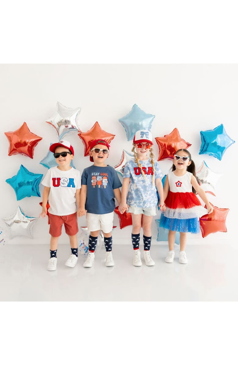 Sweet Wink Patriotic Star Patch Tank Tutu Dress, Alternate, color, 