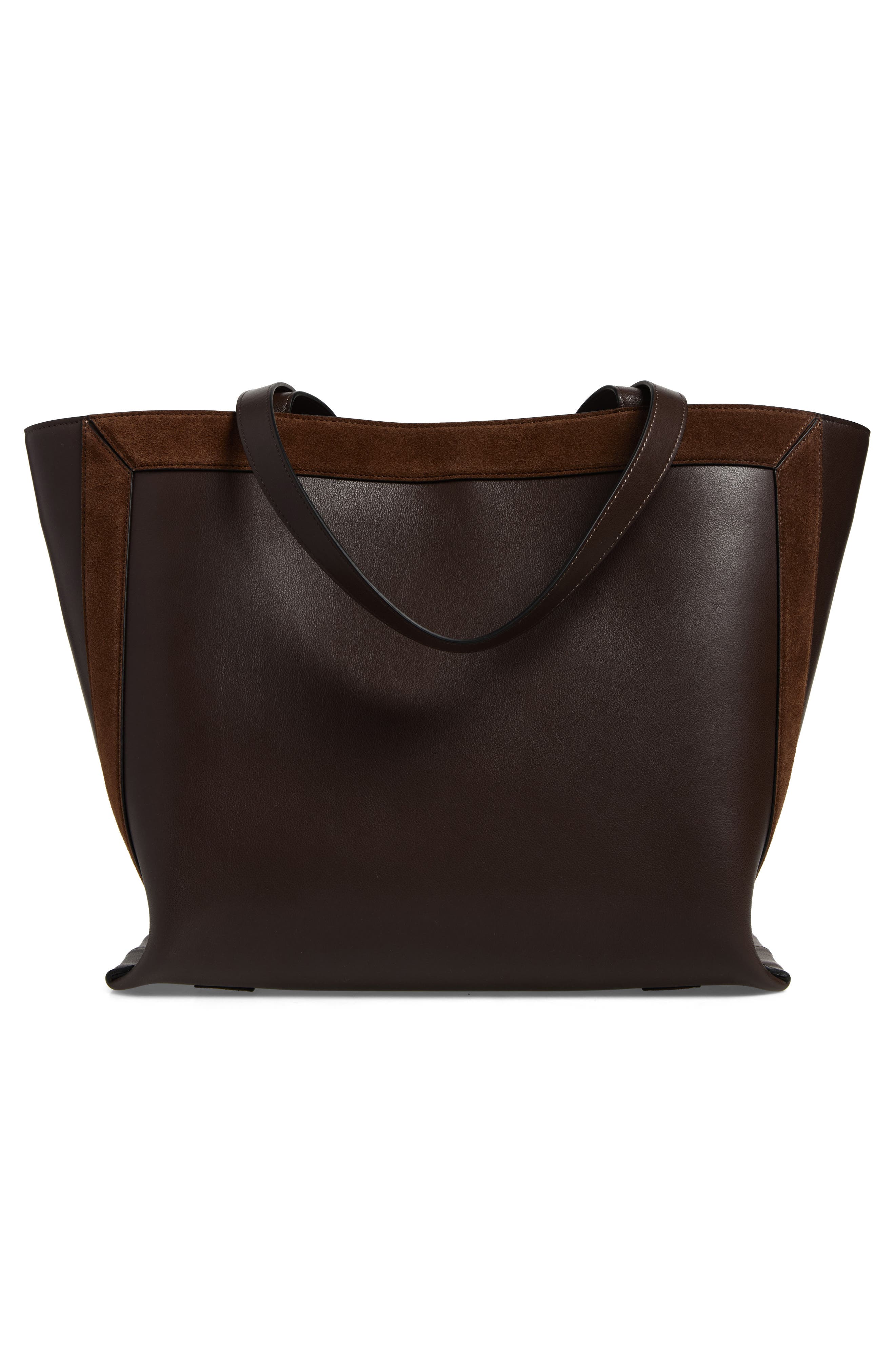 Medium Ida Leather Tote, Alternate, color, PALISSANDER SUEDE