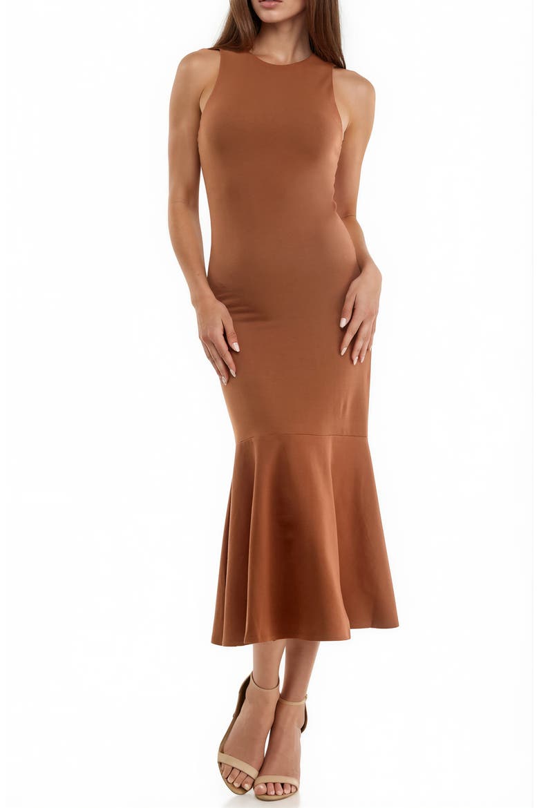 Midi Trumpet Tank Dress, Main, color, COPPER COI