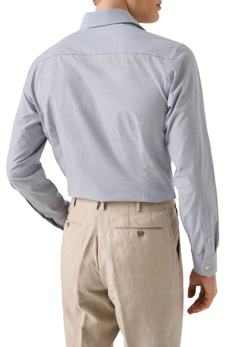 Eton Slim Fit Microcheck Mélange Cotton Dress Shirt, Alternate, color, Light Purple