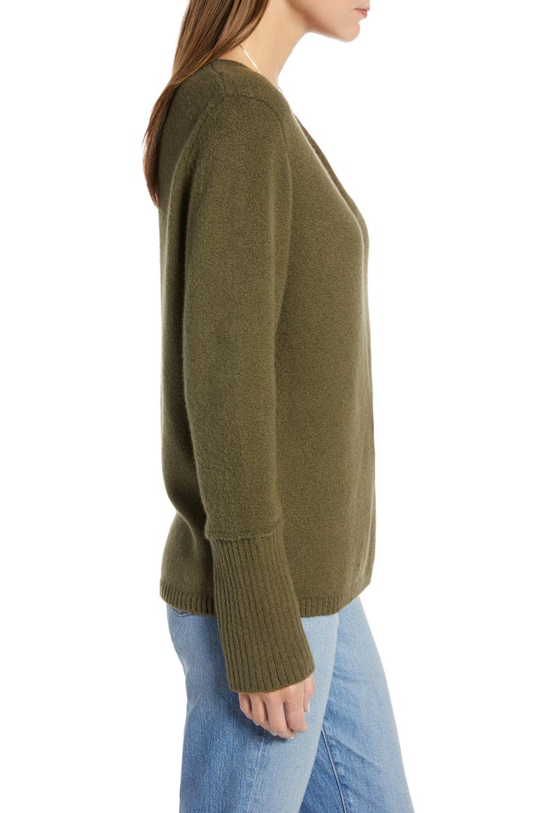 V-Neck Sweater (Nordstrom Exclusive), Alternate, color, OLIVE SARMA