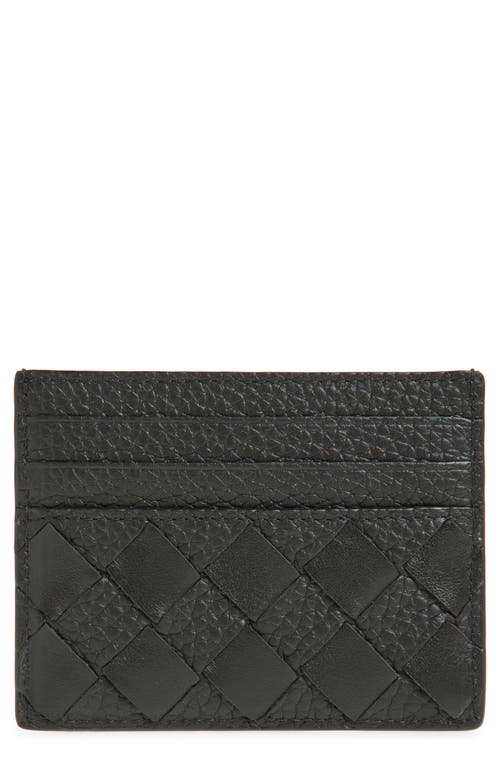 Bottega Veneta Intrecciato Leather Card Case In Black