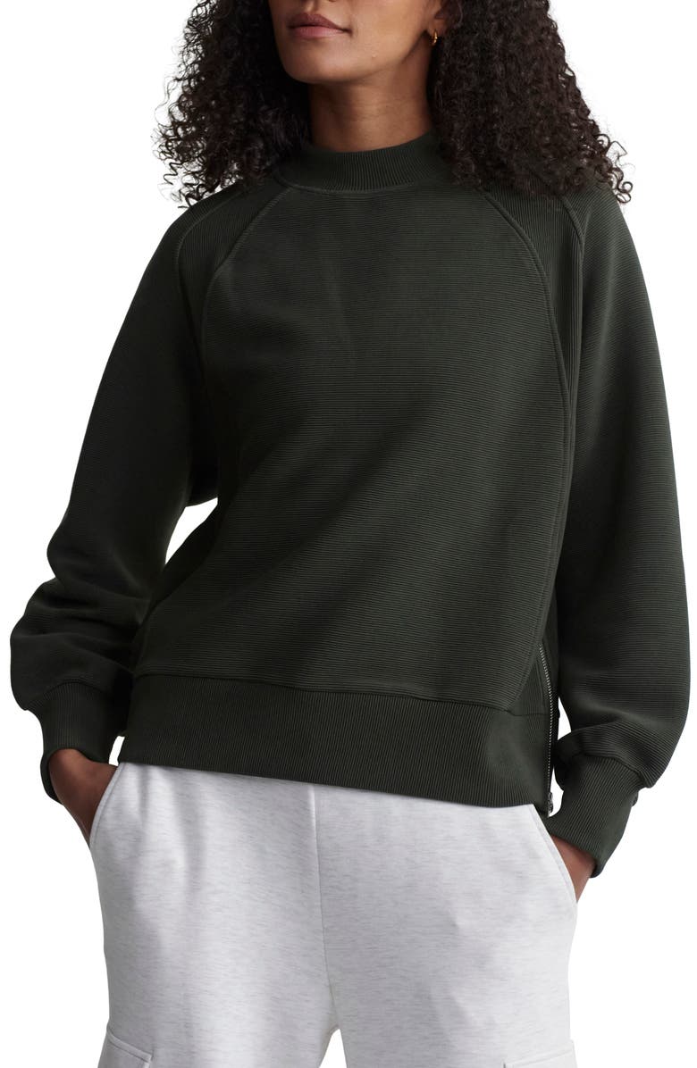 Varley Goulding Rib Sweatshirt, Main, color, Dark Resin Green
