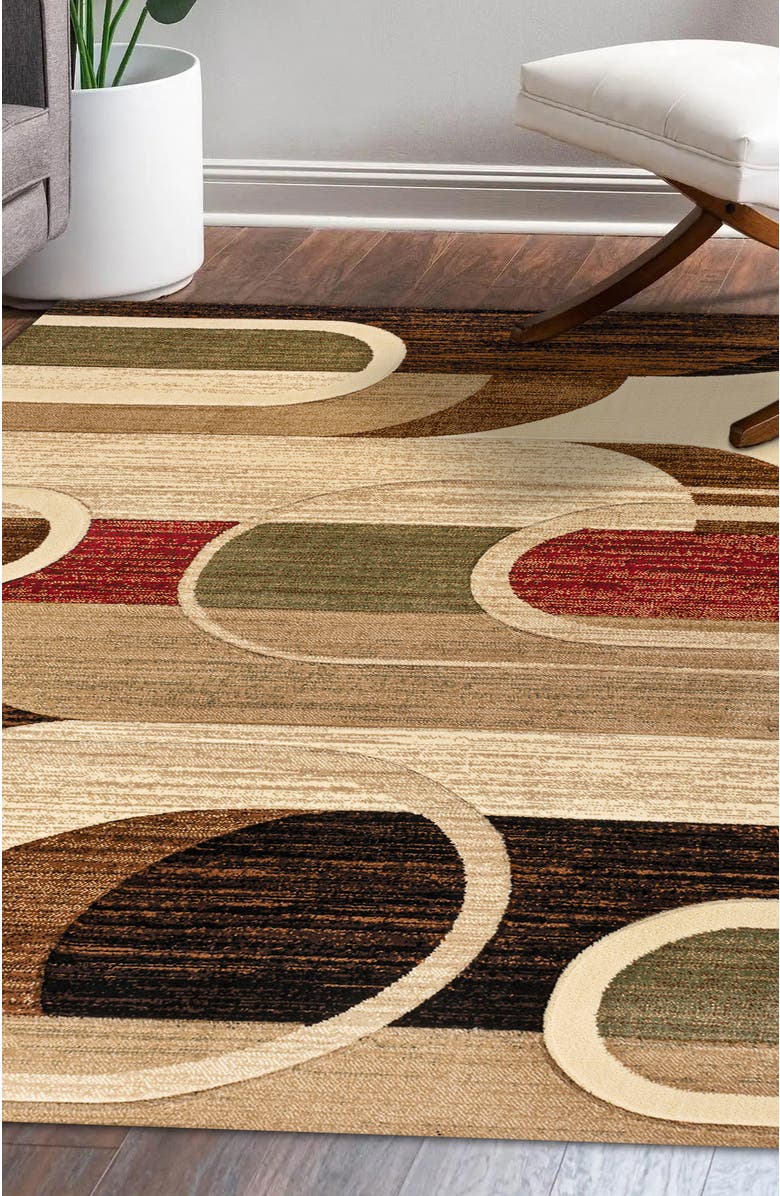 JONATHAN Y Tamara Retro Abstract Arches Area Rug, Alternate, color, Cream/Brown/Red