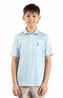 Kids' Geometric Floral Knit Polo