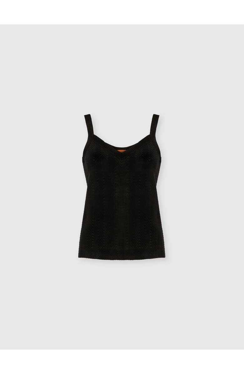 Missoni Sleeveless Zigzag Knit Top, Main, color, Black