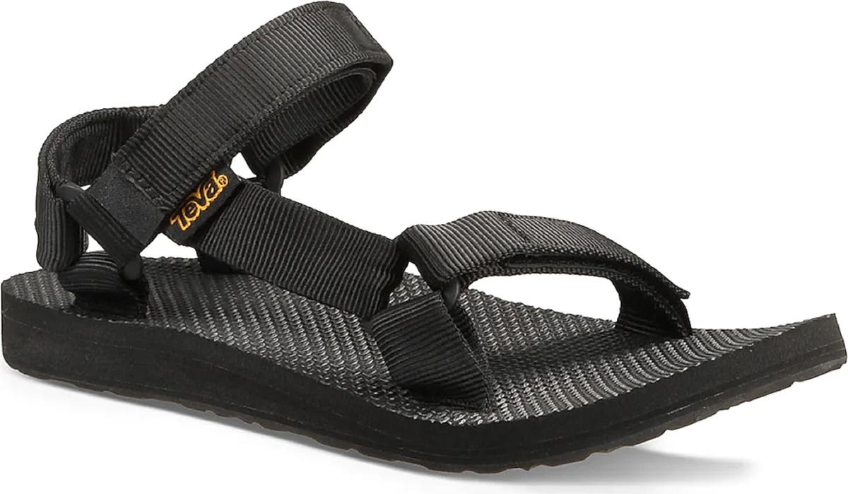 Teva Original Universal Sandal in black recycled REPREVE webbing, side profile