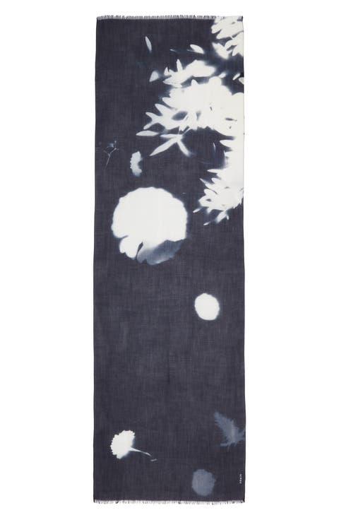 Wildflower Print Cashmere Scarf