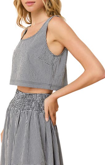 The Anise Seersucker Crop Tank