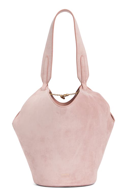 Khaite Mini Lotus Suede Top Handle Bag in Dusty Pink at Nordstrom