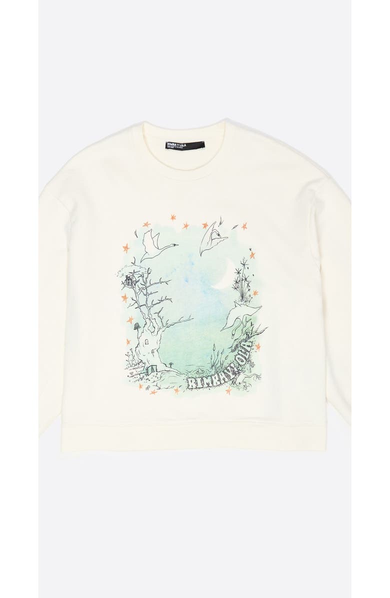Bimba y Lola Swans Straight Cut Sweatshirt, Alternate, color, Ivory