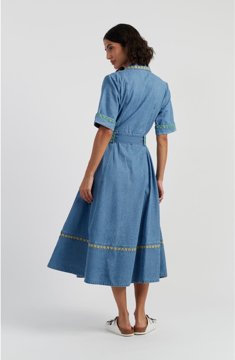 Chinti & Parker Chambray Buttercup Shirt Dress, Alternate, color, Spring Blue
