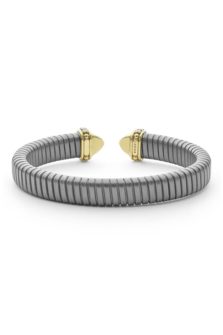 Men's Pointed Dome Diamond Bracelet, Alternate, color, TWO-TONE