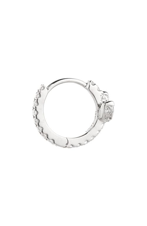 Maria Tash 18ct 8mm Diamond Lotus Eternity Single Hoop Earring In Metallic