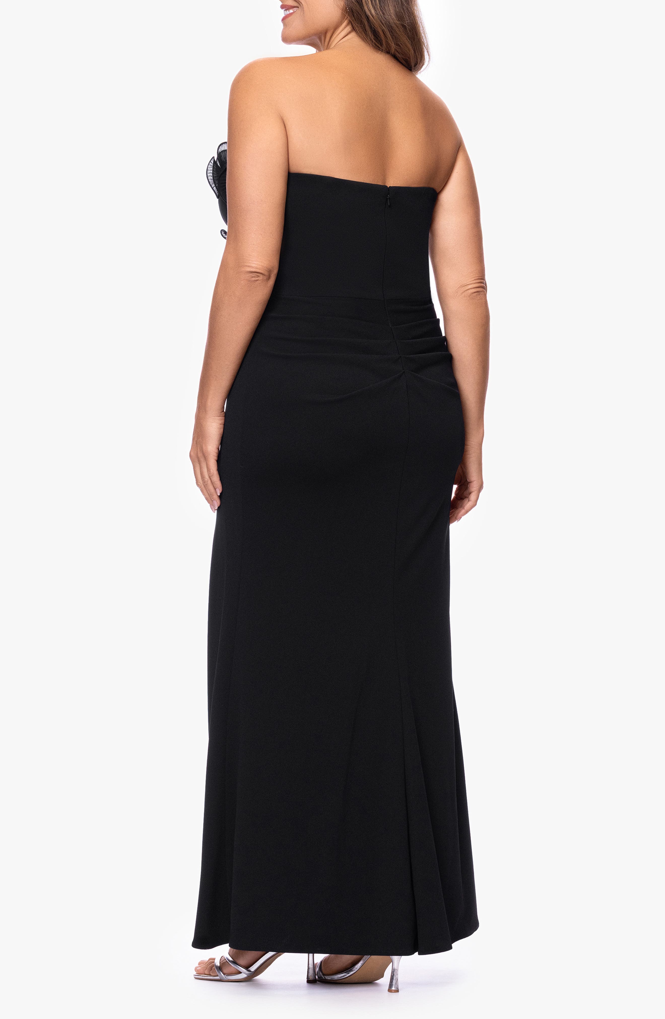 Pleat Ruffle Strapless Scuba Gown - image 2